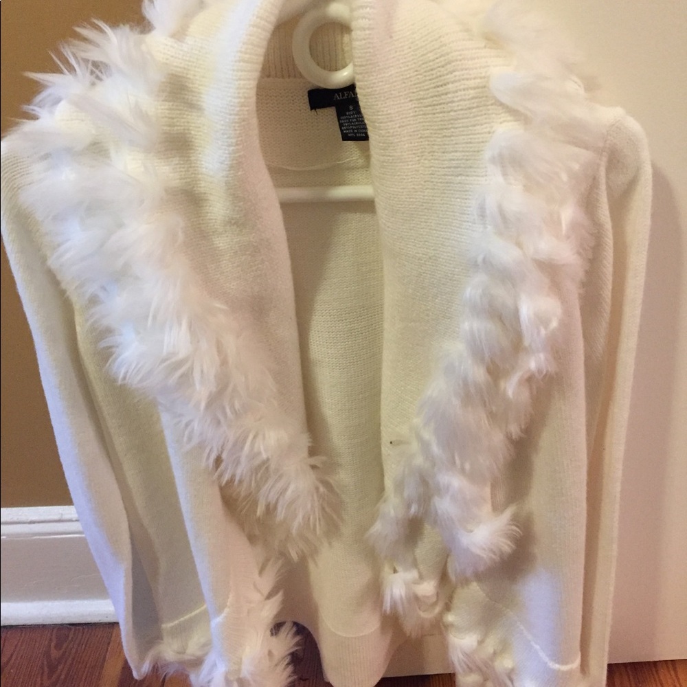 Alfani Fur lined cardigan sweater